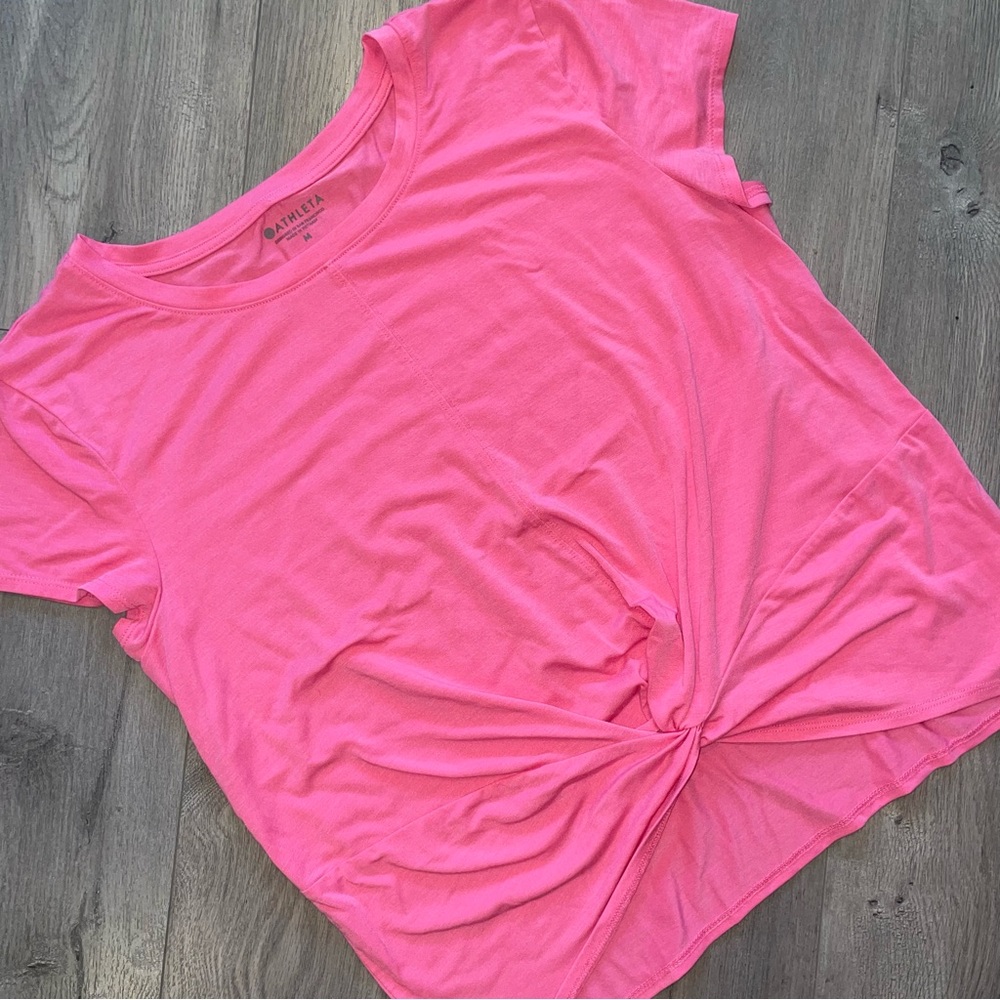 Athleta Pink Front Twist Top Size Medium